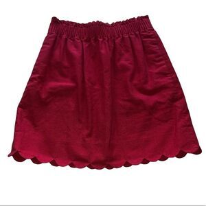 Women's J. Crew Red Scalloped Hem Skirt